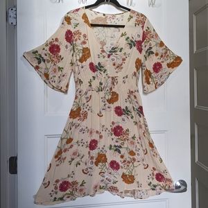 Beige wildflower floral dress (Med)